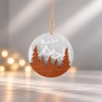 Деревянная подвеска на елку Christmas