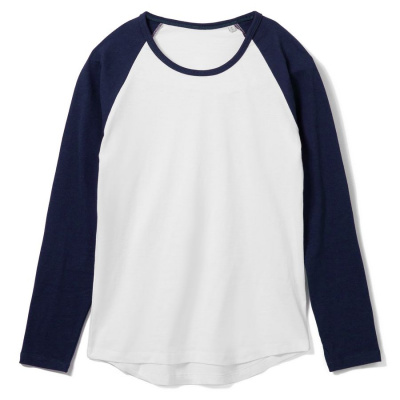 Футболка женская с длинным рукавом Milky LSL белая с темно-синим, размер S