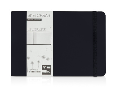 Скетчбук Sketch & Art в твердом переплете 213х146 мм, 80 л. белой бумаги 150 г/м2, черный