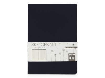 Скетчбук Sketch & Art в мягком переплете 147х210 мм, 32 л. бежевой бумаги 100 г/м2, черный