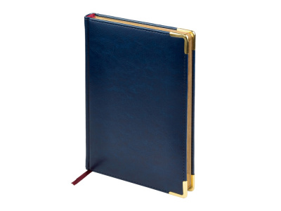 Ежедневник А5 датированный Sidney Nebraska 2026, синий (золотой обрез, золотые уголки)