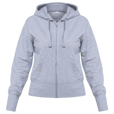 Толстовка женская Hooded Full Zip серый меланж, размер XS