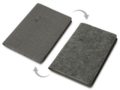 Двустороннее портфолио из рпет-фетра и искусственной кожи Felt, серый