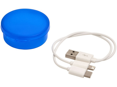Кабель для зарядки Versa 3-в-1 в футляре,  прозрачный васильковый