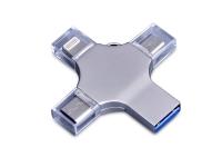 USB 3.0-флешка на 256 Гб 4-в-1 с разъемами Micro USB, Type-C и Lightning