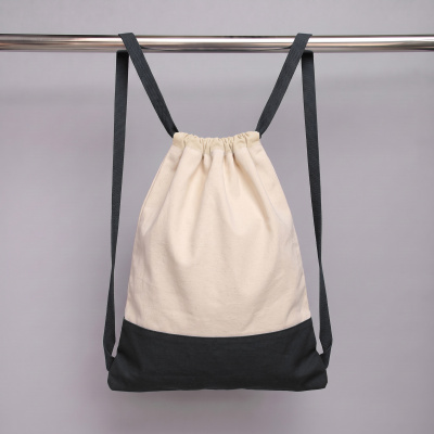 Рюкзак-мешок Cotton из хлопка 170 г, натуральный/черный