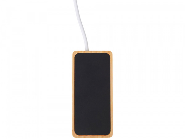 USB хаб с подсветкой лого Reedia S5, 3*USB, 1*Type C, бамбук, черный