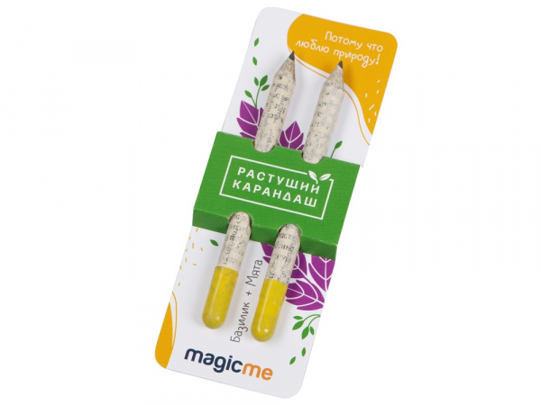 Набор растущих карандашей mini, 2 шт с семенами базилика и мяты