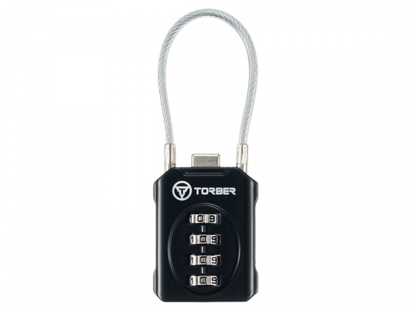 Замок кодовый TORBER, черный, цинковый сплав, 3 x 1,4 x 8 см