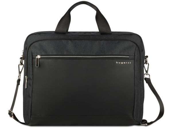 Портфель мужской BUGATTI Sera, антрацитовый, полиэстер, 40х11х34 см