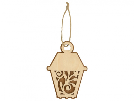 Подвеска деревянная Новогодний фонарик
