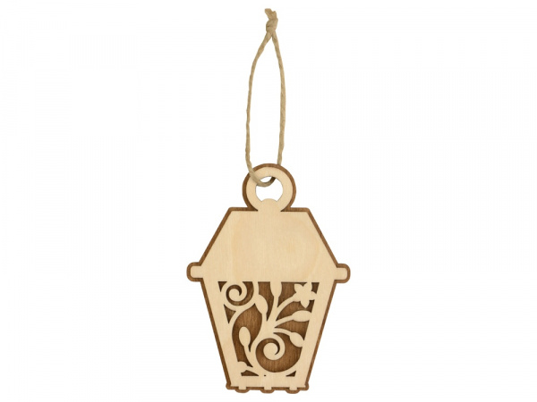Подвеска деревянная Новогодний фонарик