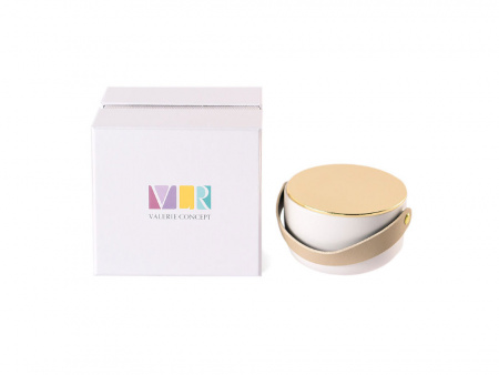 Свеча Valerie Concept с крышкой CNDL 5 GRN, белый/бежевый/зеленый