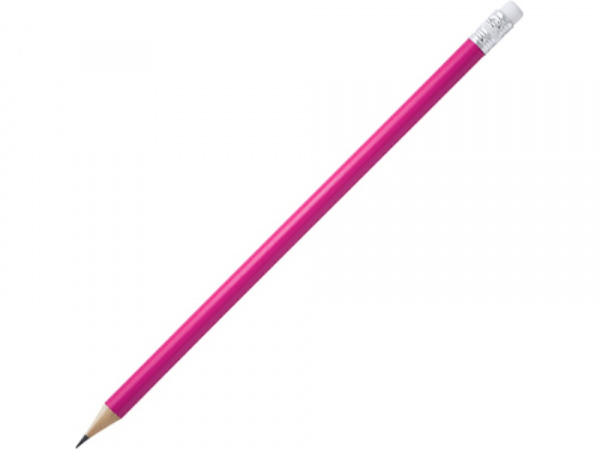 Карандаш деревянный COUVET с ластиком, фуксия