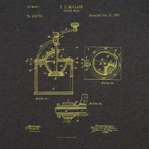 Футболка приталенная Old Patents. Coffee Mill