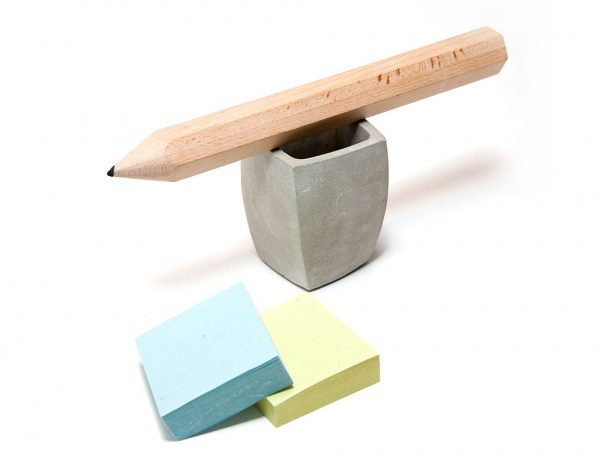 Стакан канцелярский HELIX (бетон) продаётся от 5 шт