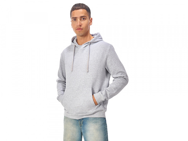 Толстовка унисекс Stream с капюшоном, серый меланж