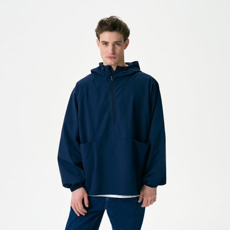 Ветровка (анорак) оверсайз унисекс Риссман (Rissman), темно-синяя, размер XL/XXL