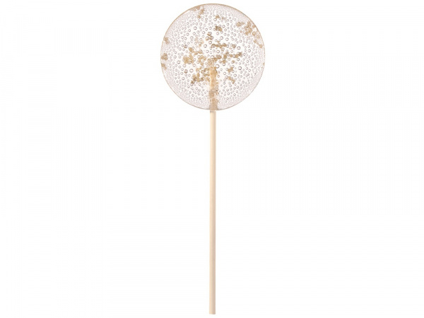 Леденец Круг прозрачный из изомальта с серебристой посыпкой, 30 гр.