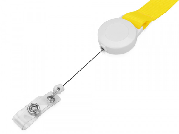 Ланьярд с ретрактором, желтый