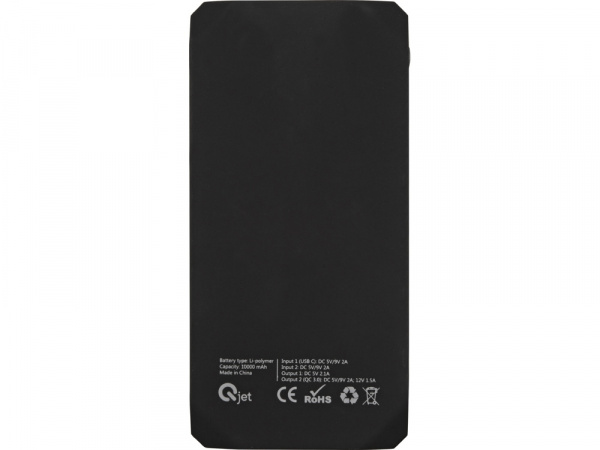 Портативное зарядное устройство Quickr с функцией быстрой зарядки, 10000 mAh, черный