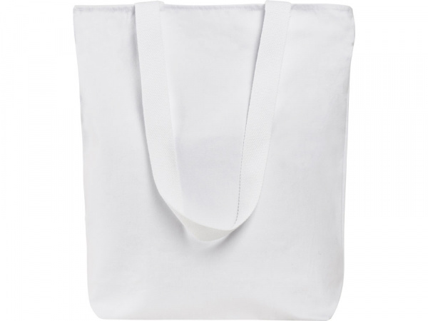 Сумка на молнии Zipper из хлопка 280 г c карманом на молнии спереди, белый