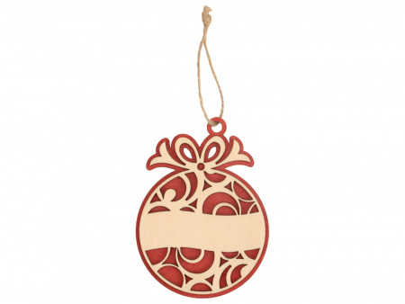 Подвеска деревянная Новогодний шар
