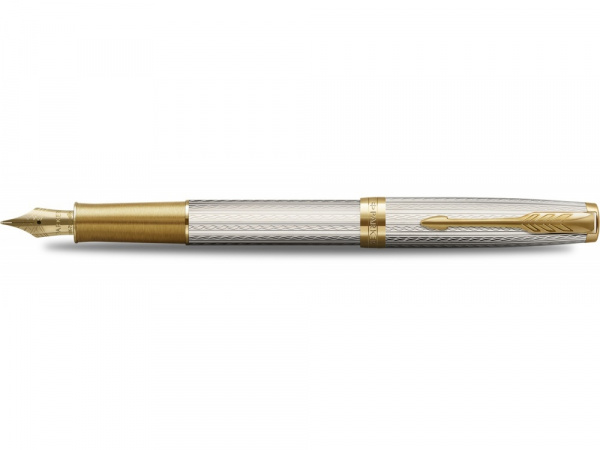Перьевая ручка Parker Sonnet Silver Mistral GT, перо: F, цвет чернил: black, в подарочной упаковке