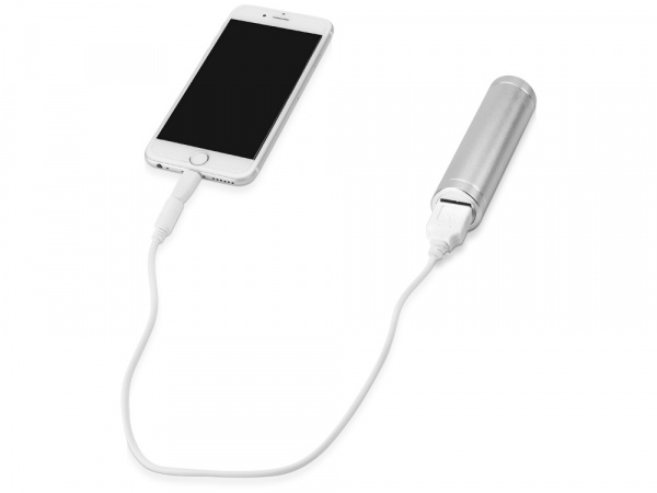 Портативное зарядное устройство Олдбери, 2200 mAh, серебристый