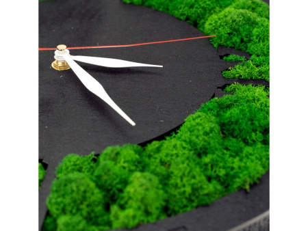 Часы Римские 1 со мхом настенные, цвет черный малахит, QRONA