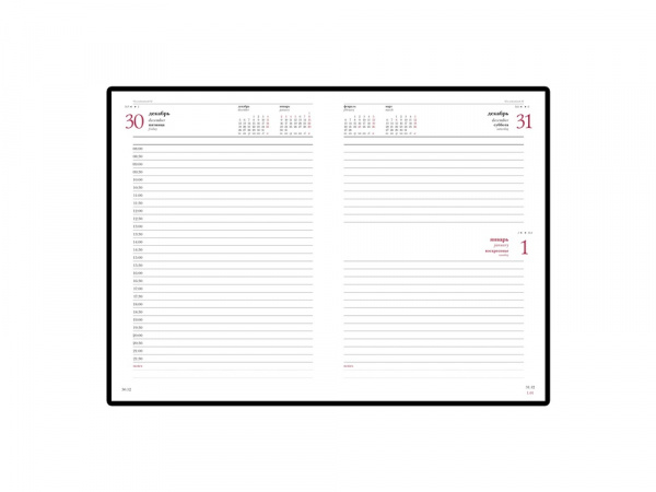 Ежедневник А5 датированный Sidney Nebraska 2026, бордовый (золотой обрез)