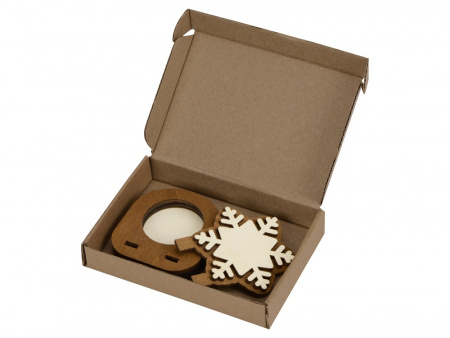 Подсвечник деревянный Снежинка