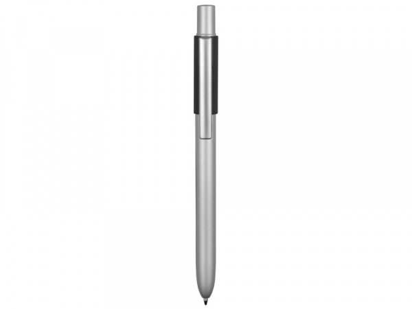 Ручка металлическая шариковая Bobble с силиконовой вставкой, серый/черный