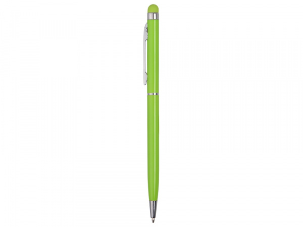 Ручка-стилус металлическая шариковая Jucy, зеленое яблоко