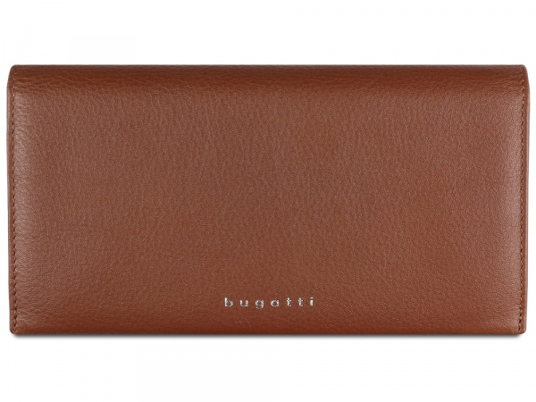 Кошелёк женский BUGATTI Lady Top, коньячный, натуральная воловья кожа, 19,5х2х10 см