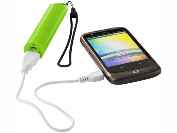 Портативное зарядное устройство Beam, 2200 mAh, лайм