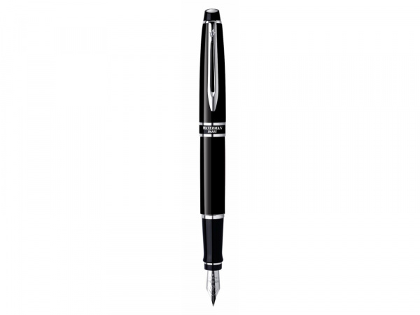 Ручка перьевая Waterman модель Expert в коробке, черная с серебр.