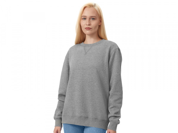 Свитшот оверсайз Lisbon унисекс, серый меланж