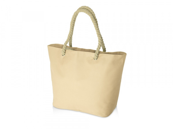 Сумка Seaside для шопинга и пляжа с широким дном, натуральный