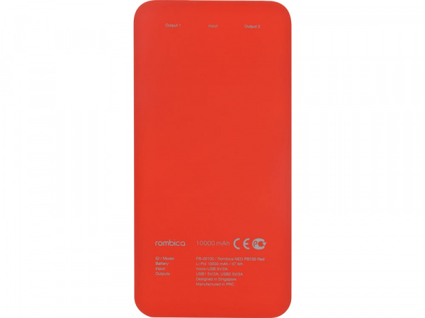 Внешний аккумулятор Rombica NEO PB100 Red, красный (Р)