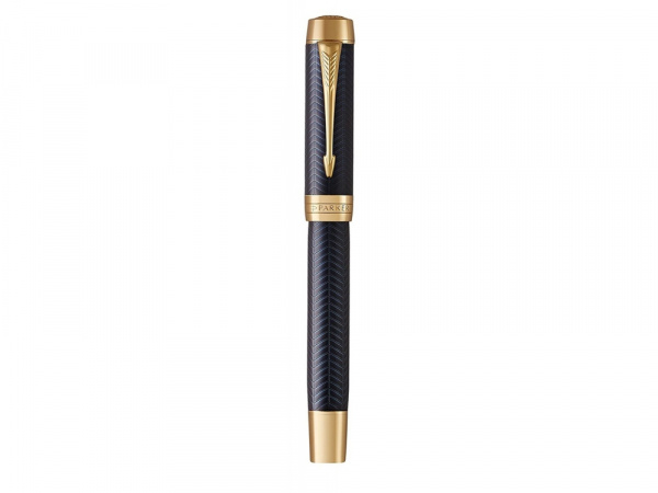 Перьевая ручка Parker Duofold Prestige Centennial, Blue Chevron GT Foutain Pen Fine, перо: F, цвет чернил: black, в подарочной упаковке.