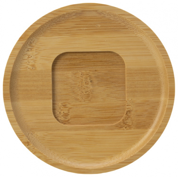 Кофейная пара с бамбуковым блюдцем Mandy, белый (Р)