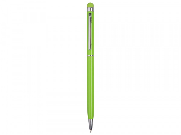 Ручка-стилус металлическая шариковая Jucy, зеленое яблоко