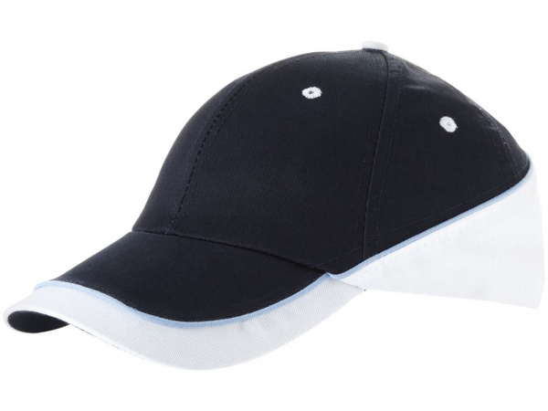 Бейсболка Draw 6-ти панельная, темно-синий/белый