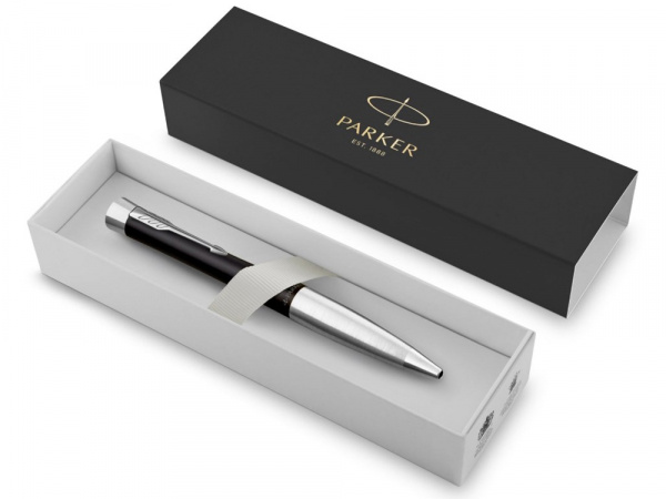 Ручка шариковая Parker модель Urban Muted Black CT в футляре, черный/серебристый