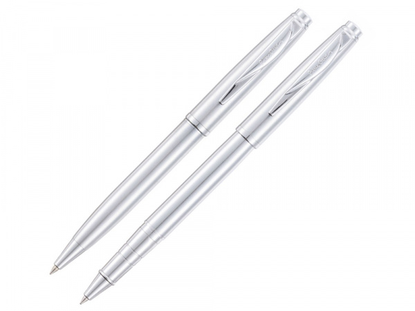 Набор Pierre Cardin коллекция ПАРА (PEN&PEN) : ручка шариковая + роллер. Корпус - латунь и стальное покрытие. Отделка и детали дизайна - сталь, хром. Цвет - стальной. Упаковка Е.