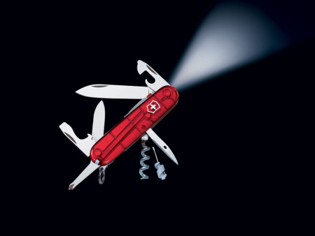 Нож перочинный VICTORINOX Spartan Lite, 91 мм, 15 функций, полупрозрачный красный