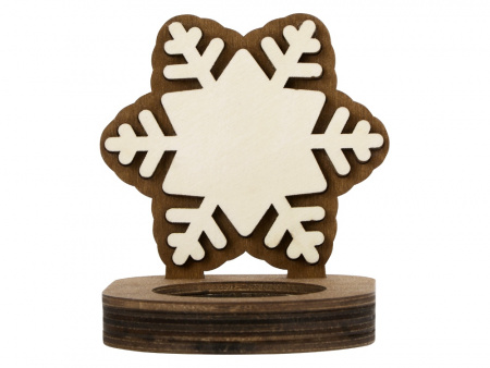 Подсвечник деревянный Снежинка