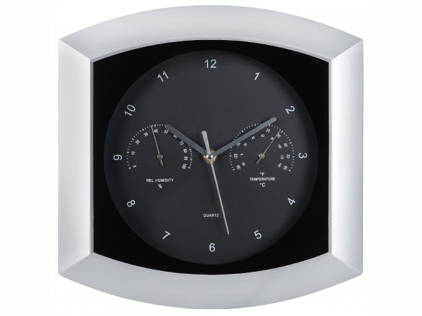 Погодная станция настенная Кусто, серебристый/черный (Р)