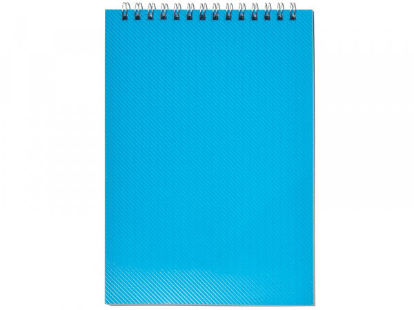 Блокнот на пружине в пластиковой обложке А5, синий